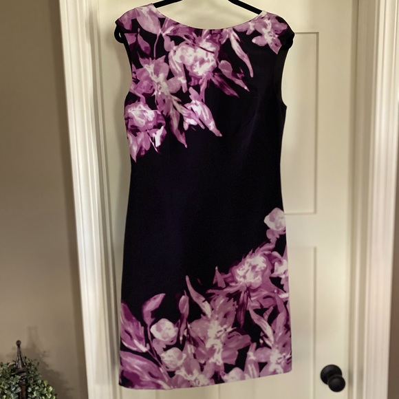 Anne Klein purple and black sheath dress - Picture 1 of 3
